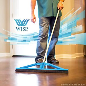 bigWISP, Lightweight Push Broom Outdoor Indoor Multi-Surface - Stiff Bristle Seal Technology and Adjustable Handle (Blue, 24")