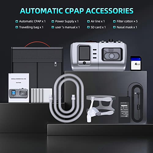 GBRIBOO Auto CPAP Machine for Sleep Apnea Portable Mini Travel CPAP Machine with Humidifier For Travel Home