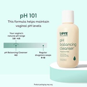 Love Wellness pH Balancing Cleanser Feminine Wash - Balances Women Vaginal Health & pH - Moisturizing Aloe Vera & Calendula for Itchy & Dry Skin - Odor-Free, Sulfate & Paraben-Free Feminine Care