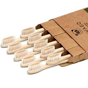 vivago biodegradable bamboo toothbrushes 10 pack – bpa free soft bristles toothbrushes, eco-friendly, compostable natural wooden toothbrush