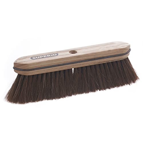 Superio Horsehair Broom, Brown Metal Handle With Fine Premium Bristles, Heavy Duty Home and Kitchen Broom Easy, Sweeping Dust and Wisp Floors and Corners