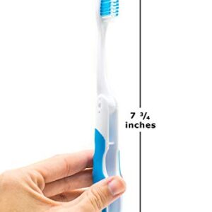 Lingito Travel Toothbrush, On The Go Folding Feature, Medium Bristle Brushes (3 Pack)