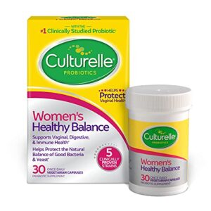 probiotic with strains to support digestive, immune & vaginal health*, culturelle women’s healthy balance probiotic, gluten dairy & soy free, 30 count