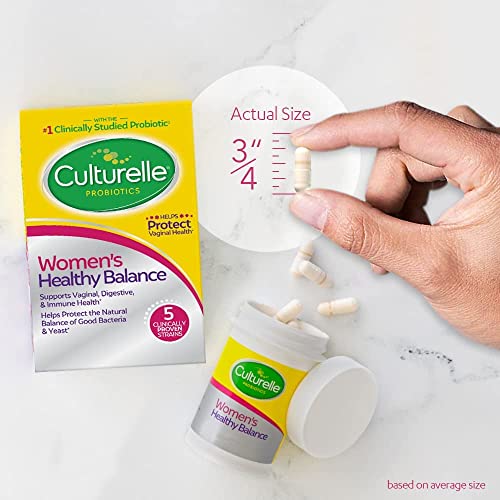 Probiotic with Strains to Support Digestive, Immune & Vaginal Health*, Culturelle Women’s Healthy Balance Probiotic, Gluten Dairy & Soy Free, 30 Count