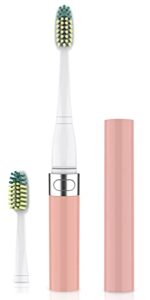 voom sonic go 1 series battery-operated electric toothbrush, dentist recommended, portable oral care, 2 minute timer, light weight design, soft dupont nylon bristles, pink
