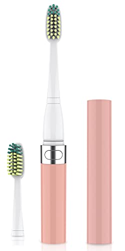 Voom Sonic Go 1 Series Battery-Operated Electric Toothbrush, Dentist Recommended, Portable Oral Care, 2 Minute Timer, Light Weight Design, Soft Dupont Nylon Bristles, Pink