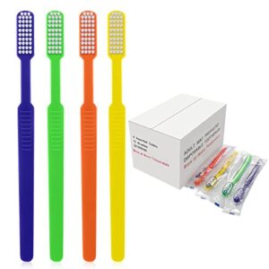 prepasted toothbrush individually wrapped – disposable pre-pasted toothbrushes, toothpaste integrated in toothbrushes, soft medium bristles travel airbnb tooth brush, 4 colors adult bulk mint (72 pcs)