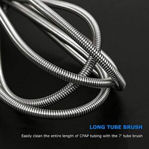 CPAP Tube Cleaning Brush-7 Feet Flexible + 7 Inches Handy Stainless Steel Wire Bristle Brush- Fits for Standard 22mm Diameter Tubing