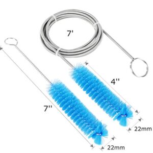 CPAP Tube Cleaning Brush-7 Feet Flexible + 7 Inches Handy Stainless Steel Wire Bristle Brush- Fits for Standard 22mm Diameter Tubing