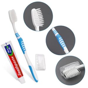 Disposable Toothbrushes with Toothpaste Individually Wrapped, Travel Kit whit Plastic Zip Bag,Toothbrush Head Cover, Bulk Toothbrush for Homeless,Travel,Shelter,Air Bnb,Hotel,Guest Apartment(20)