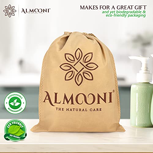 Almooni Premium Exfoliating Loofah Pad Body Scrubber, Made with Natural Egyptian Shower loofa Sponge That Gets You Clean, Not Just Spreading Soap - 2 Count( 1 Pack)