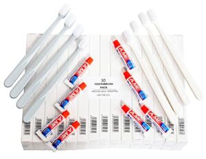 hituyi manual disposable toothbrush hotel toothbrush soft bristle travel with toothpaste individually wrapped paper box 30pcs per case