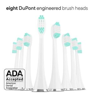Aquasonic Vibe Series Ultra Whitening Toothbrush – ADA Accepted Power Toothbrush - 8 Brush Heads & Travel Case – 40,000 VPM Motor & Wireless Charging - 4 Modes w Smart Timer – Satin Rose Gold