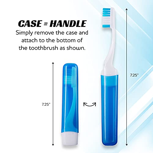 Lingito Travel Toothbrushes, Mini Toothbrush with Toothbrush Cover, Camping Toothbrush, Travel Size Toothbrush with Toothbrush Case Portable Toothbrush, Adults Travel Toothbrush Kit (Adult, 3)