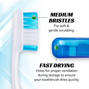 Lingito Travel Toothbrushes, Mini Toothbrush with Toothbrush Cover, Camping Toothbrush, Travel Size Toothbrush with Toothbrush Case Portable Toothbrush, Adults Travel Toothbrush Kit (Adult, 3)