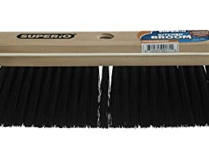 Superio Kitchen Broom Premium Black Tampico Bristles, with Grey Metal Handle, Heavy Duty Household Broom - Easy Swiping Dust and Wisp, Home, Kitchen Bedroom, Lobby, Floors and Corners