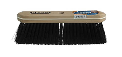 Superio Kitchen Broom Premium Black Tampico Bristles, with Grey Metal Handle, Heavy Duty Household Broom - Easy Swiping Dust and Wisp, Home, Kitchen Bedroom, Lobby, Floors and Corners