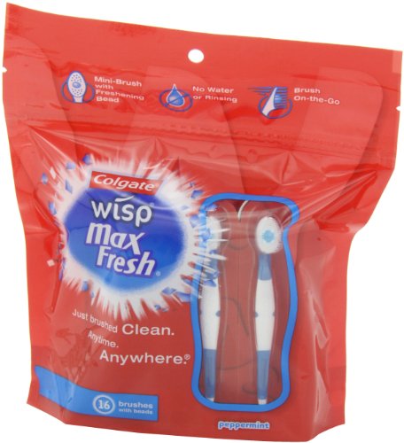 Colgate Wisp Mini-Brush with Freshening Bead, Peppermint, 16-Count