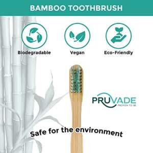 Pruvade 36 Pack Disposable Bamboo Toothbrushes with Toothpaste Built in - Prepasted Toothbrushes Individually Wrapped - Single Use Waterless Tooth Brush with Soft Bristles for Airbnb, Camping, Travel