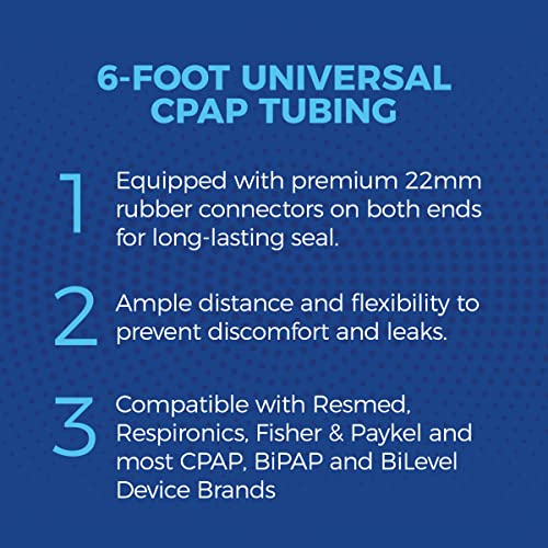 CPAP Tube by Snugell | 6-Foot Universal CPAP Tubing | Compatible with All Major CPAP Machines and Most CPAP, BiPAP and BiLevel Device Brands