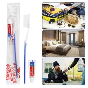 Travel Toothbrushes Kit,20Pcs Travel Toothbrush Set Disposable Toothbrushes with Toothpaste for Nursing Home,Hotel,Charity(Individually Wrapped)