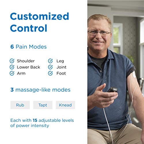 OMRON Max Power Relief TENS Unit Muscle Stimulator, Simulated Massage Therapy for Lower Back, Arm, Shoulder, Leg, Foot, and Arthritis Pain, Drug-Free Pain Relief (PM500)