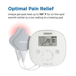 OMRON Total Power + Heat TENS Unit Muscle Stimulator, Simulated Massage and Heat Therapy for Lower Back, Arm, Leg, Foot, Shoulder and Arthritis Pain, Drug-Free Pain Relief (PM800)