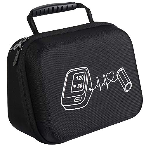 BOVKE Hard Carrying Case for OMRON Platinum BP5450 OMRON Gold BP5350 OMRON 7 Series BP7350 OMRON 10 Series BP7450 Wireless Blood Pressure Monitor, Extra Room fits Premium Upper Arm Cuff, Black