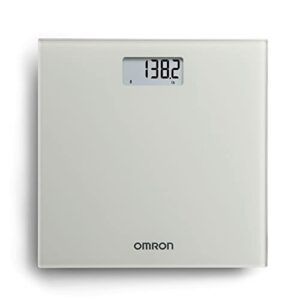 omron digital scale with bluetooth connectivity (sc -150), 330-lb weight capacity, with free smartphone app, light grey