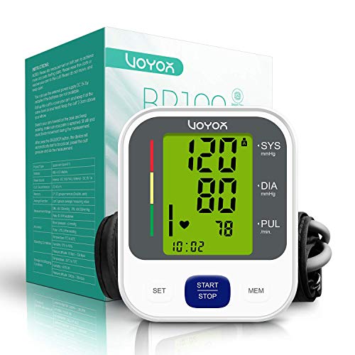 VOYOR Automatic Blood Pressure Monitor Cuff Upper Arm Blood Pressure Machines for Home Use with Heart Rate Monitor 240 Sets Memory LCD Display BP100