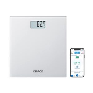 omron hn300t2 intelli it smart bathroom scales for body weight – digital weighing scales with bluetooth compatibility with app for smart phone