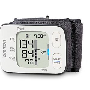 Omron 7 Series Wrist Blood Pressure Monitor; 100-Reading Memory with Heart Zone Guidance and UltraSilent Inflation by Omron