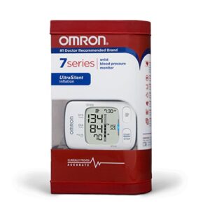 Omron 7 Series Wrist Blood Pressure Monitor; 100-Reading Memory with Heart Zone Guidance and UltraSilent Inflation by Omron