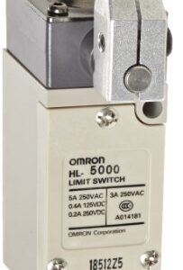 Omron HL-5000 General Purpose Miniature Limit Switch, Remote Control Wire, Roller Lever, Silver Riveted Contact