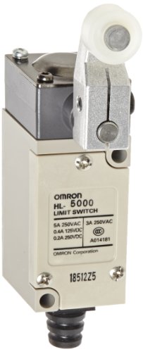 Omron HL-5000 General Purpose Miniature Limit Switch, Remote Control Wire, Roller Lever, Silver Riveted Contact