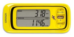 omron hja-301 pace and distance tracker, yellow