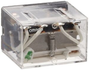 omron ly2n-dc24 general purpose relay, led indicator type, plug-in/solder terminal, standard bracket mounting, single contact, double pole double throw contacts, 36.9 ma rated load current, 24 vdc rated load voltage