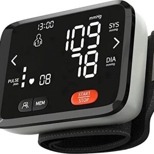 medse USA Blood Pressure Machine Wrist BP Monitor with Irregular Heartbeat Indicator, Automatic, Precision Accuracy, Large LCD Display, Voice Active, Multi-User Memory Heart Rate Cuffs