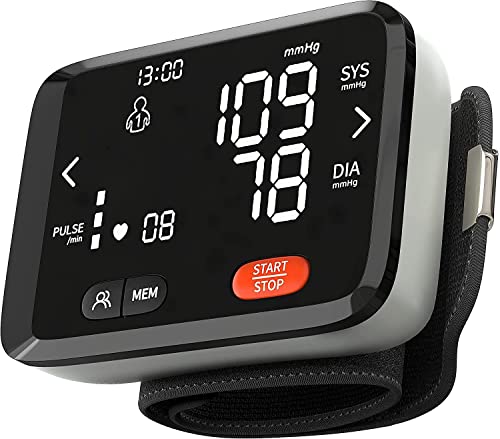 medse USA Blood Pressure Machine Wrist BP Monitor with Irregular Heartbeat Indicator, Automatic, Precision Accuracy, Large LCD Display, Voice Active, Multi-User Memory Heart Rate Cuffs