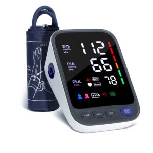 blood pressure machine, automatic digital blood pressure monitor with uppre arm adjustable large cuff 8.7-16.5″, 2 user 240 memory, led backlit display bp monitors for home use