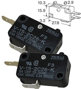 omron v-15-2c26-k (pack of 2) basic/snap action switches miniature basic switch