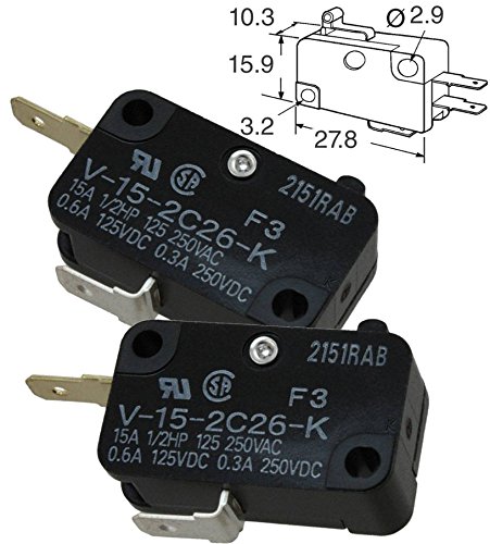 Omron V-15-2C26-K (Pack of 2) Basic/Snap Action Switches Miniature Basic Switch