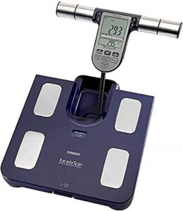 omron bf511 clinically validated full body composition monitor with 8 high-precision sensors for hand-to-foot measurement – blue