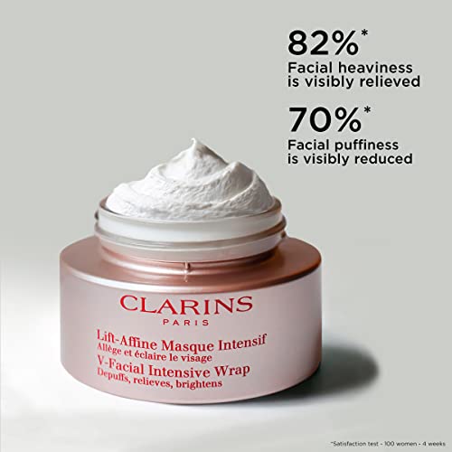 Clarins V-Facial Intensive Wrap Face Mask | Award-Winning Facial Contouring Mask | Visibly Reduces Puffiness and Swelling Caused by Stress, Heat and Hormonal Changes | Promotes Even Skin Tone | 2.5 Oz