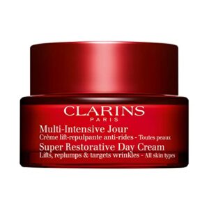 clarins super restorative day cream | anti-aging moisturizer for mature skin weakened by hormonal changes | replenishes, illuminates & densifies skin | lifts & smoothes | targets age spots & wrinkles
