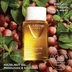 Clarins Tonic Body Treatment Oil | Stretch Mark Pregnancy Care | Skin Elasticity Is Improved After 28 Days* | Visibly Firms and Tones | Dermatologist Tested | Natural 100% Plant Extracts