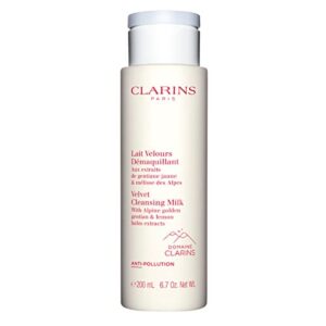 Clarins Velvet Cleansing Milk | Award-Winning | Cleanses, Hydrates and Balances Skin's Microbiota | Dermatologist Tested | Ophthalmologist Tested | Colorant-Free | All Skin Types | 6.7 Ounces