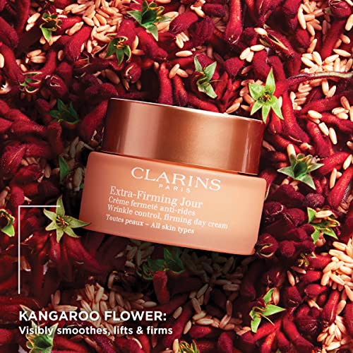 Clarins Extra-Firming Day Cream | Anti-Aging Moisturizer | Skin Looks More Radiant, Visibly Firmer and Plumper After 28 Days* | Smoothes Appearance of Lines and Wrinkles | Evens Skin Tone | 1.7 Ounces