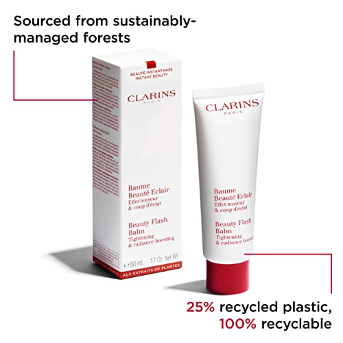 Clarins Beauty Flash Balm | 3-In-1 Hydrating 10-Minute Face Mask, Make-Up Primer, or Quick Pick Me Up Radiance Booster | Moisturizes, Brightens and Visibly Tightens | Non-Oily and Non-Comedogenic