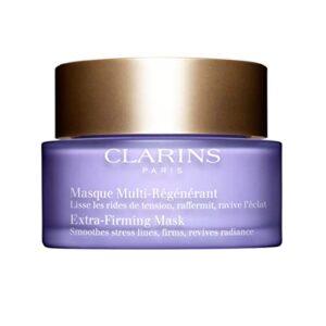 clarins extra-firming mask | anti-aging face mask | visibly firms, smoothes stress lines and minimizes wrinkles | restores radiance | hyaluronic acid boosts hydration | all skin types | 2.5 ounces